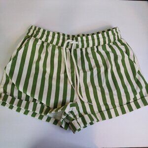 Forever21 Striped Green Shorts Sz S